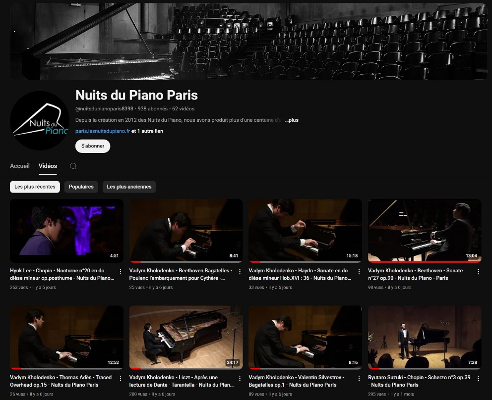photo page youtube Nuits du Piano Paris